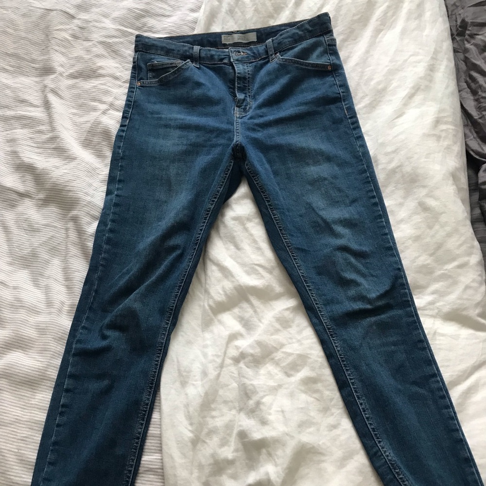 Topshop Raw Hem Moto Jamie Jeans
